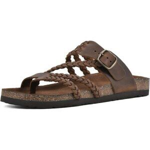 White Mountain Braided Thong Sandals Comfort Footbed Adjustable Womens Shoe